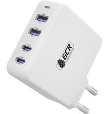 GCR Сетевое зарядное устройство 100W, 2 USB + 2 TypeC, GaN Tech Quick Charger, PD 3.0, белый