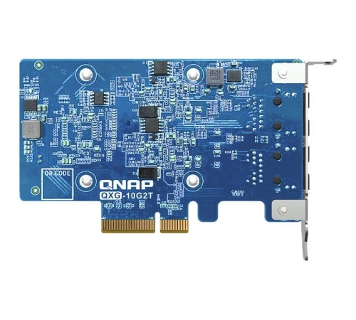 Сетевая карта/ QNAP QXG-10G2T Dual-port BASET 10GbE network expansion card; low-profile form factor; PCIe Gen3 x4