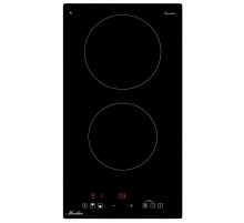 Варочная поверхность MONSHER/ Варочная поверхность MONSHER, High-Tech, индукция, 30 см, 2 зоны нагрева, inverter, сенсорное управление, 9 уровней мощности, автоматическое отключение, пауза, Booster, таймер, цвет черный