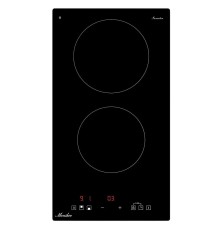 Варочная поверхность MONSHER/ Варочная поверхность MONSHER, High-Tech, индукция, 30 см, 2 зоны нагрева, inverter, сенсорное управление, 9 уровней мощности, автоматическое отключение, пауза, Booster, таймер, цвет черный