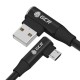GCR Кабель PREMIUM 0.15m MicroUSB угловой для PowerBank, силикон белый, AL case черный, GCR-53908
