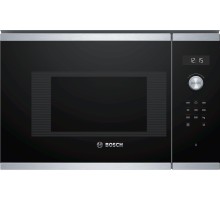 Встраиваемые микроволновые печи BOSCH Serie 6, Встраиваемая микроволновая печь, нержавеющая сталь, LED-дисплей, микроволны до 800 Вт, 5 ступеней мощности микроволн, утапливаемый переключатель, 7 автоматических программ, память на одну пользовательскую про