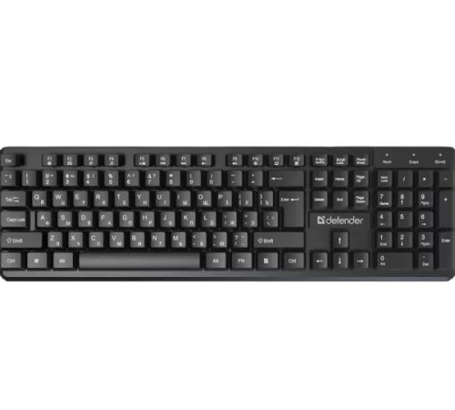 Defender Проводная клавиатура Elemental HB-239 RU, черн,104 кнопки+FN,1.8м
