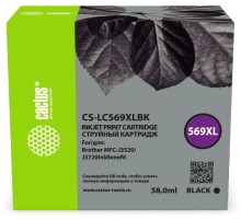 -/ Картридж струйный Cactus CS-LC569XLBK 569XL черный (58мл) для Brother MFC-J3520/J3720InkBenefit