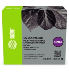 -/ Картридж струйный Cactus CS-LC569XLBK 569XL черный (58мл) для Brother MFC-J3520/J3720InkBenefit