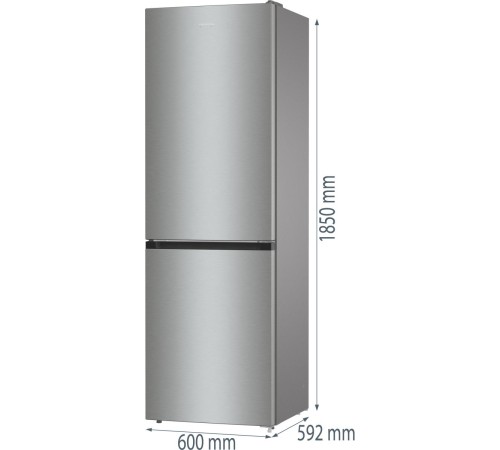 Холодильник Gorenje/ Холодильник Gorenje, отдельностоящий, объем 320 л (210+110 л), No Frost Plus, Multiflow 360, быстрое замораживание, цифровой дисплей, электронное управление, энергоэффективность А++, уровень шума 38 дБ, цвет нержавеющая сталь