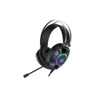 Гарнитура игровая проводная EH469 Black (черный), подсветка RGB, подключение USB, кабель 2.4м
