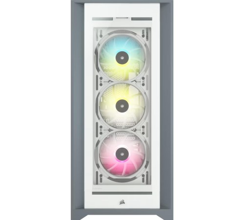 Корпус без блока питания/ Case Corsair iCUE 5000X RGB, Midi-Tower, TG, 3x120mm RGB, 2xUSB-A 3.2, 1xUSB 3.2 Type-C, E-ATX, ATX, mATX, mITX White