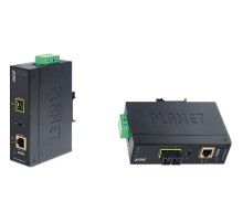 IGTP-802TS индустриальный медиа конвертер/ IP30 Industrial 10/100/1000BASE-T to 100/1000BASE-LX Converter with 802.3at PoE+ (Single mode, 10km, -40 to 75C, 12V~48V DC power boost)