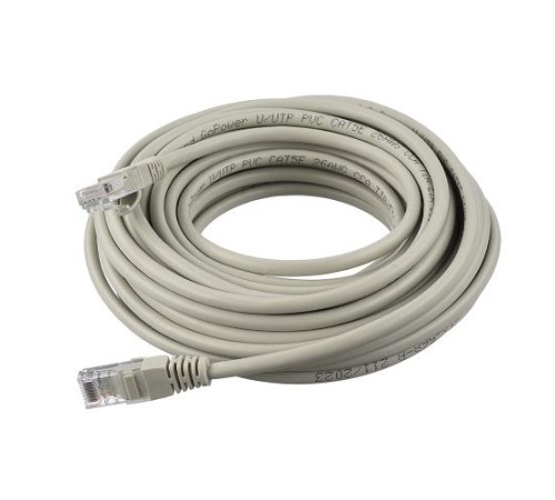 Патч-корд/ Патч-корд GoPower RJ-45 (m)-RJ-45 (m) 20.0м кат.5е ПВХ 26AWG CCA серый в пакете (1/20)