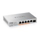 Коммутатор Мультигигабитный PoE++ коммутатор Zyxel XMG-105HP, 5xRJ-45: 1/2.5G (4 из них PoE++), 1xSFP+, настольный, бесшумный, бюджет PoE 70 Вт