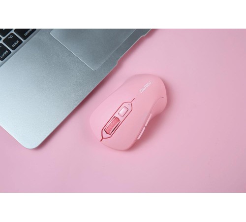 Мышь беспроводная Dareu LM115B Pink (розовый), DPI 800/1200/1600, подключение: ресивер 2.4GHz + Bluetooth, размер 107x59x38мм Мышь беспроводная Dareu LM115B Pink (розовый), DPI 800/1200/1600, подключение: ресивер 2.4GHz + Bluetooth, размер 107x59x38мм