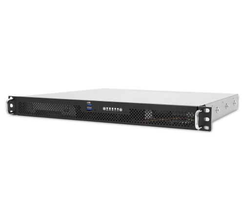 RMC-1E, 1U, up to 12"(W) x 9.6"(D) ATX, External: 2 x 2.5" HS bay, Front:  2xUSB 2.0, 4x40mm fan, 1xFH addon slot, 300W single, 1heatsink, 20" rail, black AIC Crux ( 1xs1151, C242, 4xDDR4 DIMM, 2x1GbE, w/o IOC, dedicated BMC port, AST2