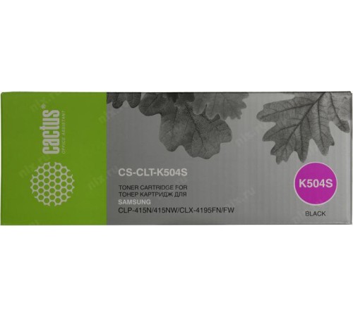 -/ Картридж лазерный Cactus CS-CLT-K504S CLT-K504S черный (2500стр.) для Samsung CLP-415N/CLX-4195FW/41