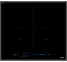 Встраиваемая варочная панель Korting/ Стеклокерамика, ширина 60 см, сенсорное  управление One Wake Touch, 14 уровеней нагрева, 4 индукционные зоны нагрева: 4 зоны с 2-мя функциями объединения  BRIDGE,  фунция объединения всех 4-х зон в одну MAXIPLUS, Boos
