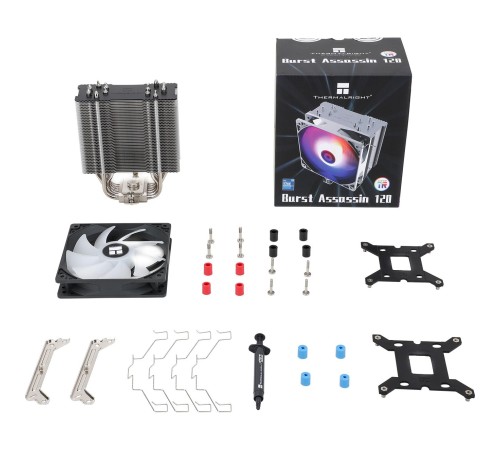 Кулер для процессора/ CPU Cooler Thermalright Burst Assasin 120 ARGB (4-pin PWM, 154mm, Ni/CU, 6x6mm, ARGB, 1x120mm, 66.17CFM, 25.6dBA, 1550RPM, S: 1700, 1200, 115X, AM5, AM4) Кулер для процессора/ CPU Cooler Thermalright Burst Assasin 120 ARGB (4-pin PWM, 154mm, Ni/CU, 6x6mm, ARGB, 1x120mm, 66.17CFM, 25.6dBA, 1550RPM, S: 1700, 1200, 115X, AM5, AM4)