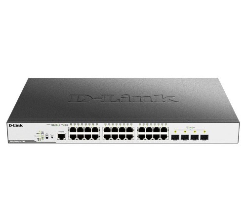 Коммутатор D-Link PROJ Managed L2 Switch 24x1000Base-T PoE, 4x10GBase-X SFP+, PoE Budget 370W, Surge 6KV, CLI, RJ45 Console, RPS, Dying Gasp