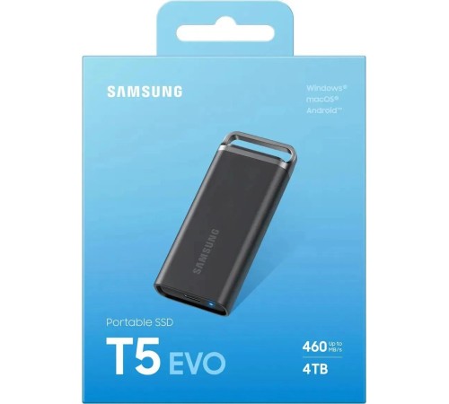 Внешний HDD/SSD/ Samsung External SSD T5 EVO, 4000GB, Type-C, USB 3.2 Gen1, R/W 460/460MB/s, 95x40x17mm, Black (12 мес.) Внешний HDD/SSD/ Samsung External SSD T5 EVO, 4000GB, Type-C, USB 3.2 Gen1, R/W 460/460MB/s, 95x40x17mm, Black (12 мес.)
