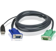 Кабель KVM USB "гидра" 1.8м SHD15M/USB A(M)--SPHD15M(G)/ATEN/ CABLE HD15M/USB A(M)--SPHD15M 1.8m