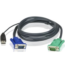 Кабель KVM USB "гидра" 1.8м SHD15M/USB A(M)--SPHD15M(G)/ATEN/ CABLE HD15M/USB A(M)--SPHD15M 1.8m