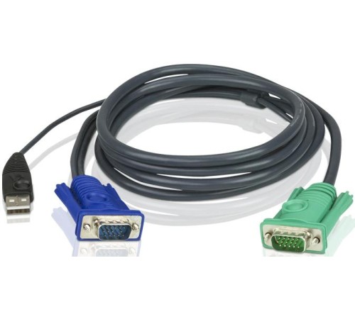 Кабель KVM USB "гидра" 1.8м SHD15M/USB A(M)--SPHD15M(G)/ATEN/ CABLE HD15M/USB A(M)--SPHD15M 1.8m