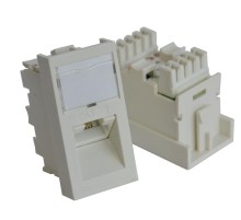  Вставка RJ-45 UTP Cat.5E, 22.5x45 мм угловая, с маркировкой, белая