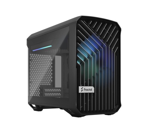 Корпус ПК без блока питания/ Case Fractal Design Torrent Nano RGB TG Light Tint, Mini-Tower, 1x180mm RGB, 2xUSB-A 3.2 + 1xUSB 3.2 Type-C mITX, mDTX Black