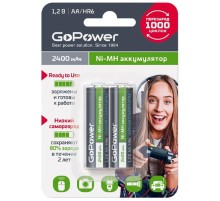 Аккумулятор предзаряженный RTU GoPower HR6 AA BL2 NI-MH 2400mAh (2/20/240) блистер (2 шт.)