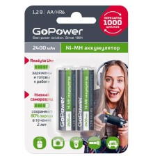 Аккумулятор предзаряженный RTU GoPower HR6 AA BL2 NI-MH 2400mAh (2/20/240) блистер (2 шт.)