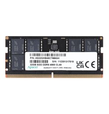Оперативная память Apacer  DDR5  32GB  4800MHz SO-DIMM (PC5-38400) CL40 1.1V (Retail) 2048*8  3 years (AS32GHB48CTBBGH/FS.32G2A.PTH)