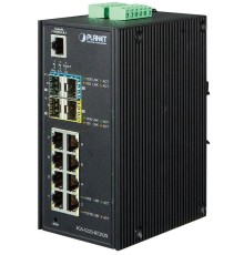 коммутатор/ PLANET IP30 Industrial L2+/L4 8-Port 1000T 802.3at PoE+ 4-port 100/1000X SFP Full Managed Switch (-40 to 75 C, dual redundant power input on 48~56VDC terminal block, DIDO, ERPS Ring Supported, 1588)
