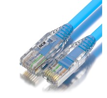 GCR Патч-корд 1.5m LSZH UTP кат.5e, синий, коннектор ABS, 24 AWG, ethernet high speed 1 Гбит/с, RJ45, T568B, GCR-52629