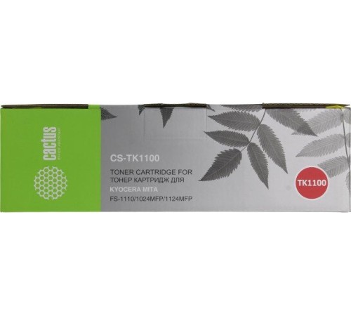 -/ Картридж лазерный Cactus CS-TK1100 TK-1100 черный (2100стр.) для Kyocera Mita FS-1110/1024MFP/1124MF
