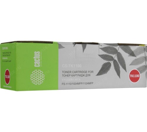 -/ Картридж лазерный Cactus CS-TK1100 TK-1100 черный (2100стр.) для Kyocera Mita FS-1110/1024MFP/1124MF