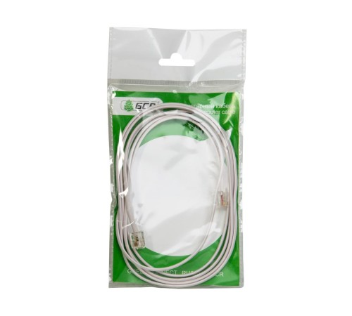 Greenconnect Телефонный шнур удлинитель для аппарата 3.0m GCR-TP6P4C-3.0m, 6P4C (джек 6p4c - jack 6p4c) белый Greenconnect Телефонный шнур удлинитель для аппарата 3.0m GCR-TP6P4C-3.0m, 6P4C (джек 6p4c - jack 6p4c) белый