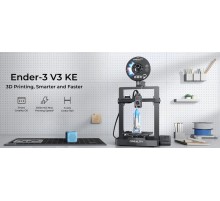 3D принтер Creality Ender-3 V3 KE, размер печати 220x220x240mm, FDM, PLA/ABS/TPU(95A)/PETG/ASA, max 500 мм/с., датчик CR Touch (автоматическое выравнивание стола), Enternet, USB, WiFi, Creality cloud APP, 350Вт (набор для сборки)