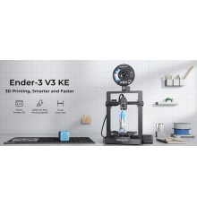 3D принтер Creality Ender-3 V3 KE, размер печати 220x220x240mm, FDM, PLA/ABS/TPU(95A)/PETG/ASA, max 500 мм/с., датчик CR Touch (автоматическое выравнивание стола), Enternet, USB, WiFi, Creality cloud APP, 350Вт (набор для сборки)
