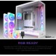 Корпус без блока питания/ Case NZXT H9 Flow RGB+ (2025), Midi-Tower, TG, 6x140mm RGB + 1x120mm RGB, 2xUSB-A 3.2 + 1xUSB-C 3.2, E-ATX, ATX, mATX, mITX White