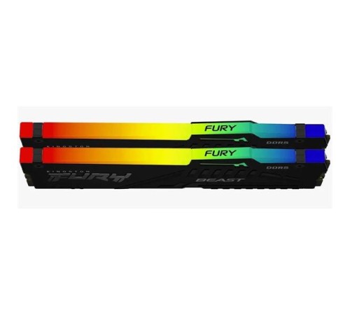 Оперативная память Kingston 32GB 5600MT/s DDR5 CL40 DIMM kit (2x16GB) FURY Beast RGB XMP