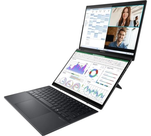 Ноутбук ASUS Zenbook Duo UX8406CA-QL221W Intel Core Ultra 7 255H/16GB 1TB/Intel Arc Graphics/14"FHD(1920 x 1200)OLED 16:10/WiFi 7+BT 5.4/WIN11 HOME/1.39 kg/Inkwell Gray/Stylus+Sleeve