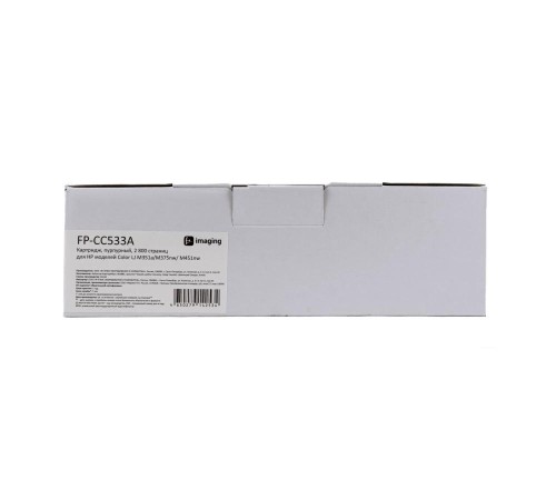 Картридж F+ imaging, пурпурный, 2 800 страниц, для HP моделей Color LJ M351a/M375nw/ M451nw (аналог CC533A/CE413A/CF383A/CRG118M/CRG718M/CRG318M/Canon318M), FP-CC533A (Мятая упаковка)