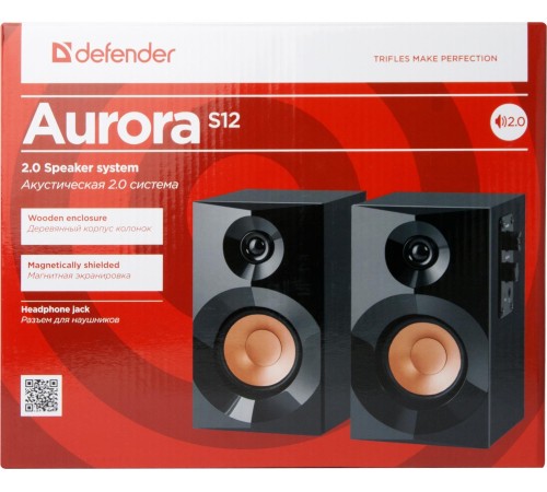 Defender Акустическая 2.0 система Aurora S12 12 Вт, деревянный корпус, 220В