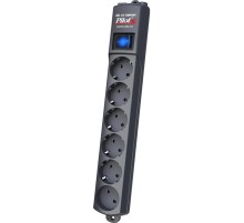 Сетевой фильтр Сетевой фильтр PILOT S Graphite, 1,8м, 5+1 розетки, 10А/2,2кВт, св.серый, Россия