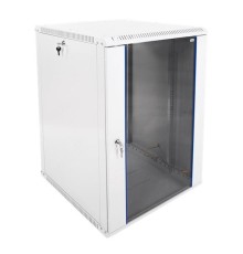 Шкаф ЦМО Шкаф телекоммуникационный настенный разборный ЭКОНОМ 18U (600х650) дверь стекло, цвет черный