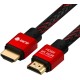 GCR Кабель 1.5m HDMI 2.0, BICOLOR нейлон, AL корпус красный, HDR 4:2:2, Ultra HD, 4K 60 fps 60Hz/5K*30Hz, 3D, AUDIO, 18.0 Гбит/с, 28AWG. GCR-52162