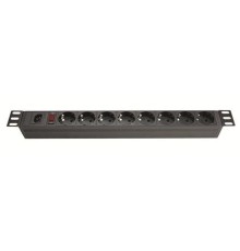 Блок распределения питания ДКС (PDU) 19" 10A свыключателем, Вых:8 хSchuko, Вх:С14 х 2м
