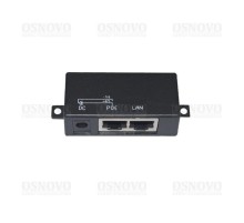 Пассивный PoE-инжектор OSNOVO Midspan-1/P1 Пассивный PoE-инжектор/PoE-сплиттер. Предназначен для питания оконечных сетевых устройств. Напряжение PoE - до 57V(конт. 4,5 (+), 7,8 (-)). Fast Ethernet. Максимальный ток - 1A. По