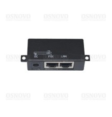 Пассивный PoE-инжектор OSNOVO Midspan-1/P1 Пассивный PoE-инжектор/PoE-сплиттер. Предназначен для питания оконечных сетевых устройств. Напряжение PoE - до 57V(конт. 4,5 (+), 7,8 (-)). Fast Ethernet. Максимальный ток - 1A. По