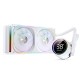 Система жидкостного охлаждения/ Water Cooling System JONSBO TH-240 White (260W, 240mm, LED temp., White, ARGB/ Fans: 2x120mm, 62.4CFM, 37.3dBA, 2400RPM/ Pump height 72mm, 30dBA, 2400RPM, Rad thickness 27mm/ S: 1851, 1700, 1200, 115X, AM5, AM4)