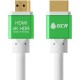 Greenconnect Кабель 5.0m HDMI версия 2.0, HDR 4:2:2, Ultra HD, 4K 60 fps 60Hz/5K*30Hz, 3D, AUDIO, 18.0 Гбит/с, 28/28 AWG, OD7.3mm, тройной экран, белый, AL корпус зеленый, GCR-51292
